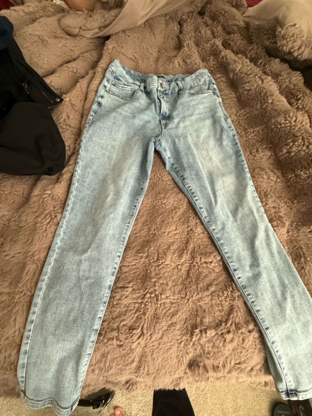 Express Light Blue Straight-Leg Women's Jeans